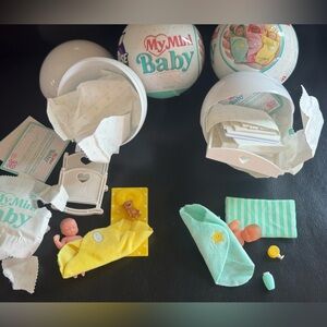 YELLOW GREEN bundle 2 My Mini Baby Zuru Mini Brands 5 Surprise series 1 babies